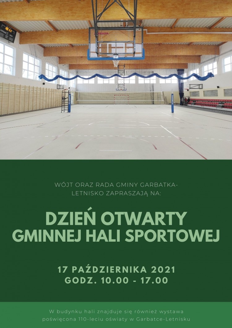 Zapraszamy na Dzień Otwarty Gminnej Hali Sportowej